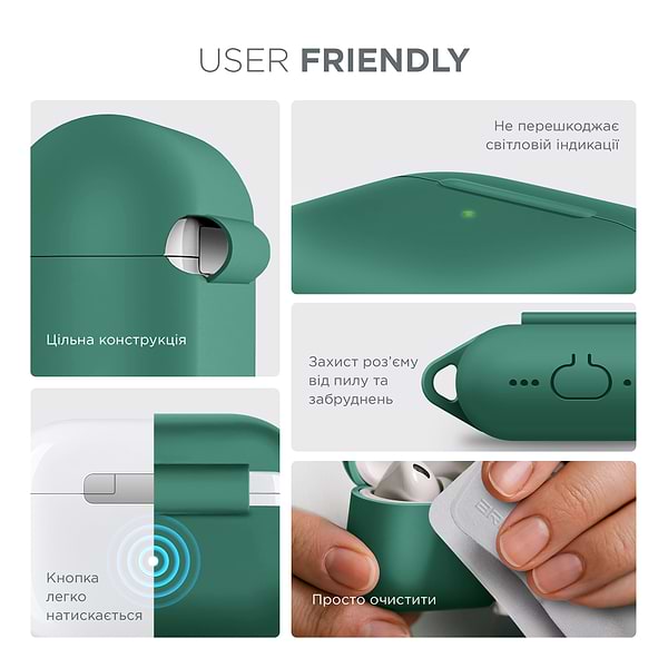 Фото - Чехол для наушников Armorstandart Hang Case for Apple AirPods Pro 3 Needle Green (ARM88279)