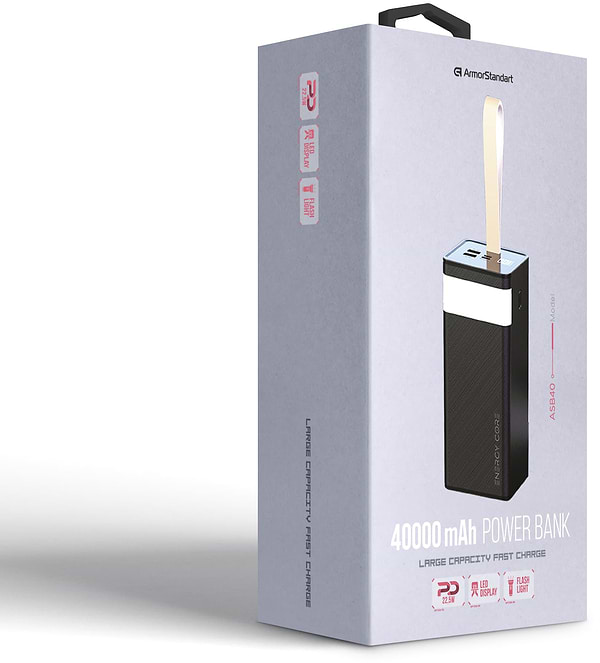 Фото - Батарея мобільна Armorstandart EnergyCore ASB40 PD22.5W 40000mAh Black (ARM80295)