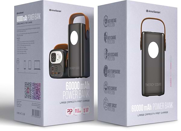 Фото - Батарея мобільна Armorstandart EnergyCore ASB60 PD100W 60000mAh Black (ARM80296)