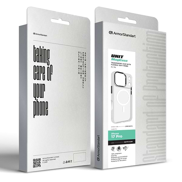 Фото - Чехол для смартфона Armorstandart Unit MagCase for Apple iPhone 17 Pro Matte Clear (ARM86291)