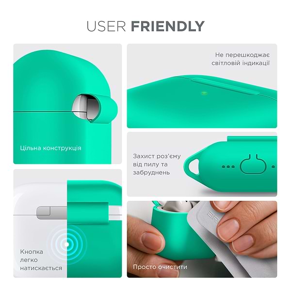 Фото - Чехол для наушников Armorstandart Hang Case for Apple AirPods 4 Mint Green (ARM81287)