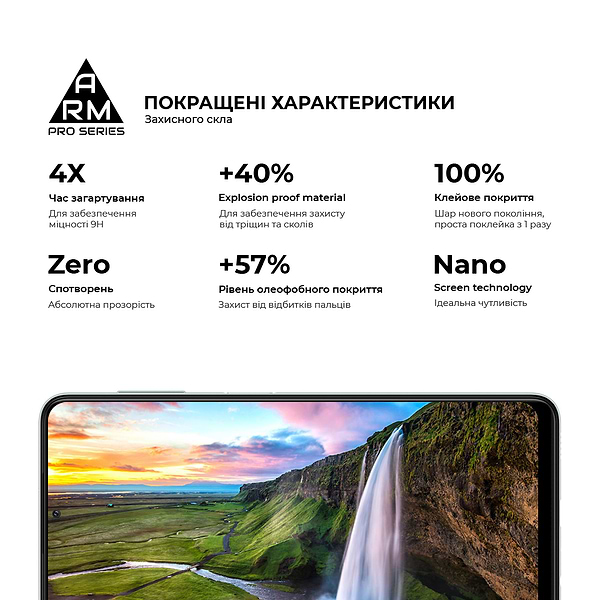 Фото - Защитное стекло для смартфона Armorstandart Pro for Samsung A22 4G/M22 Black (ARM59306)