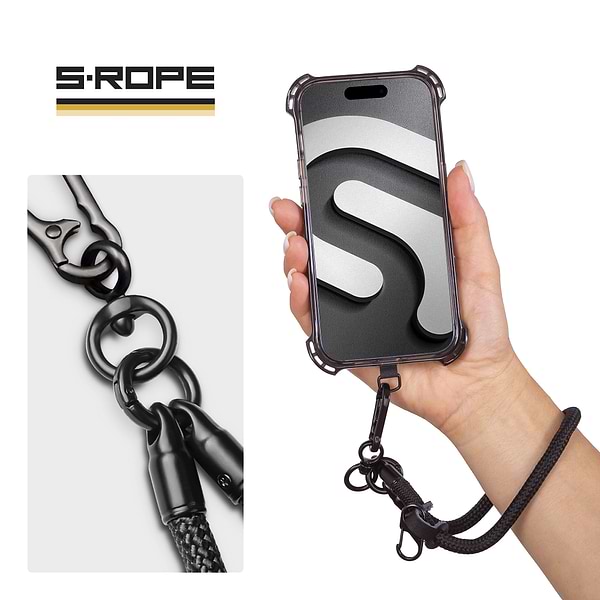 Фото - Ремінець для смартфону Armorstandart S-Rope Black Onyx with Dark holder (ARM76103)