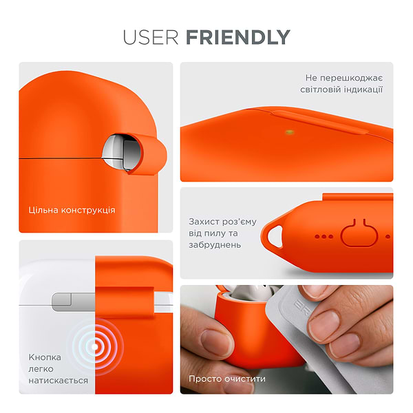 Фото - Чехол для наушников Armorstandart Hang Case for Apple AirPods 4 Orange (ARM81288)