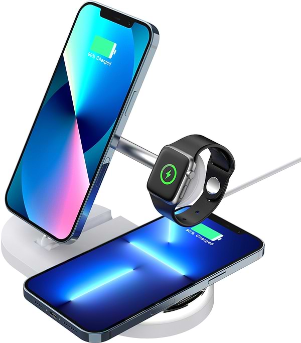 Фото - Бездротовий зарядний пристрій ArmorStandart H102 3 in 1 Magnetic Black (ARM78103)