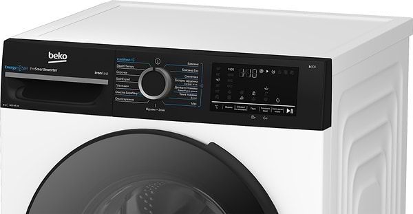 Фото - Комплект техники Beko Стиральная машина с фронтальной загрузкой + Сушильная машина + Комплект креплений для установки в колонну Beko BM3WFSU48435WPBB2 + BM3T48239WPBB2 + PSKS