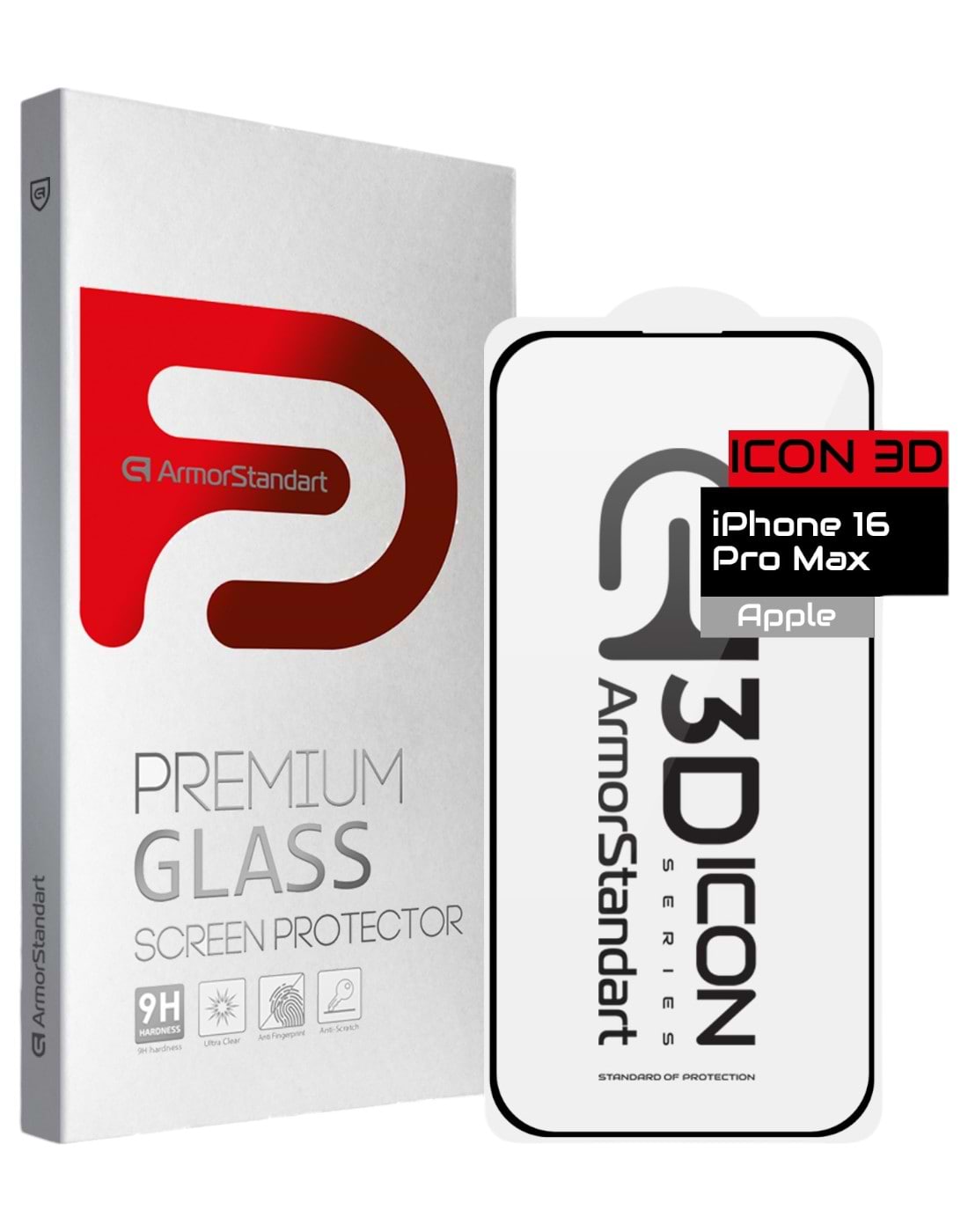 Защитное стекло для смартфона Armorstandart Icon 3D for Apple iPhone 16 Pro Max Black (ARM78030) - Фото 1