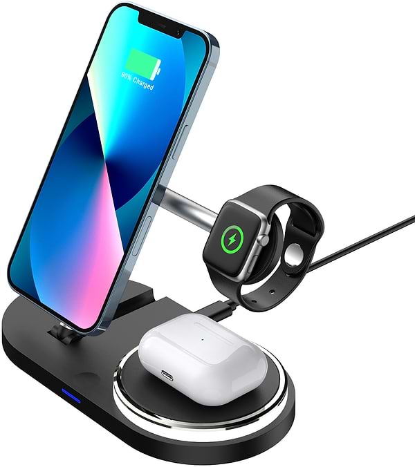 Фото - Бездротовий зарядний пристрій ArmorStandart H102 3 in 1 Magnetic Black (ARM78103)