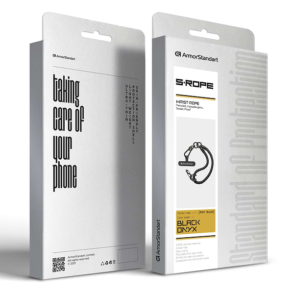 Фото - Ремінець для смартфону Armorstandart S-Rope Black Onyx with Dark holder (ARM76103)