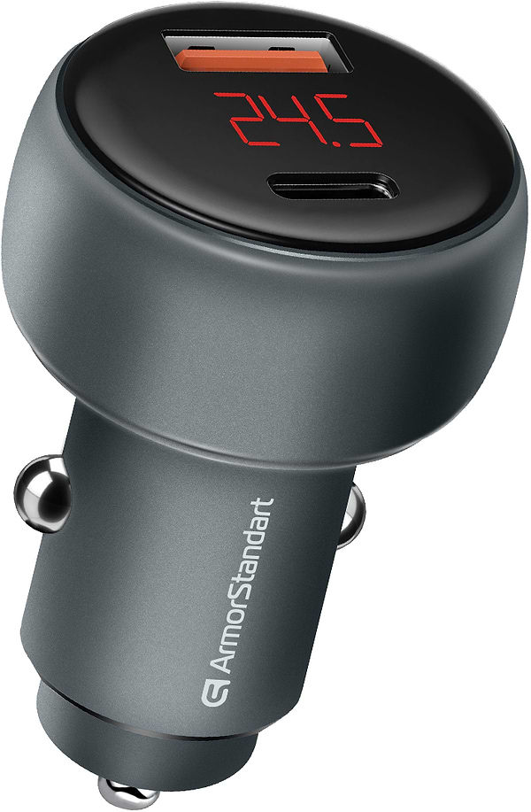 Фото - Автомобільний зарядний пристрій Armorstandart АAR-C43 Type-C PD30W + USBQC 3.0 Grey (ARM73949)