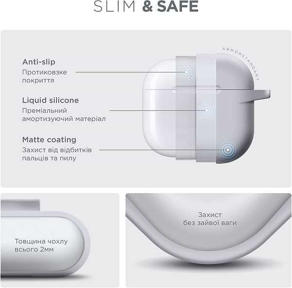 Фото - Чехол для наушников Armorstandart Hang Case for Apple AirPods 4 White (ARM81295)