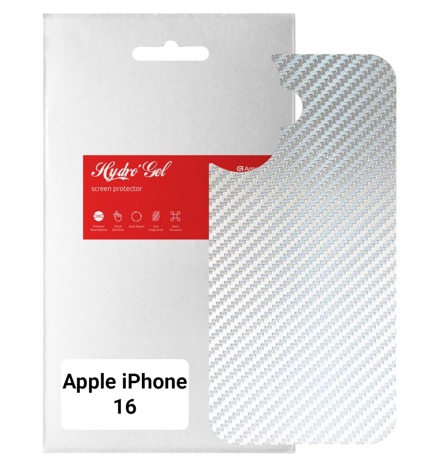 Захисна плівка для смартфону Armorstandart на задню панель for Apple iPhone 16 Carbone Silver (ARM79602) - Фото 1