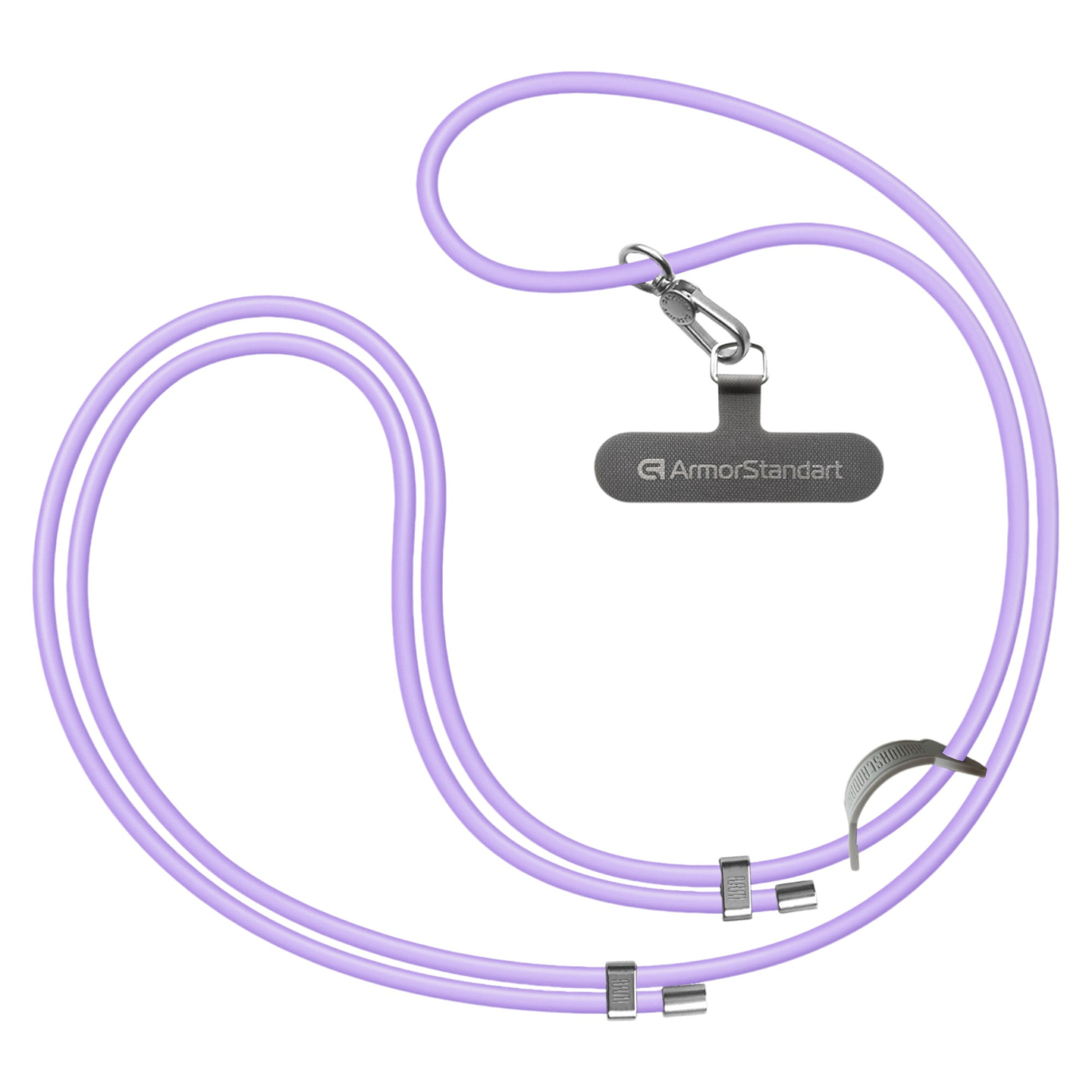 Ремінець для смартфону Armorstandart Silicone Rope Titanium Violet with Grey holder (ARM76274) - Фото 1