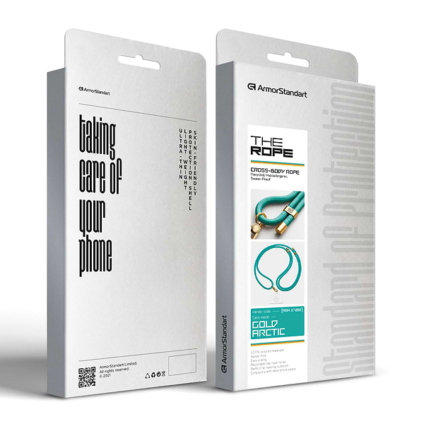 Фото - Ремінець для смартфону Armorstandart Rope Gold Arctic with Clear holder (ARM67202)