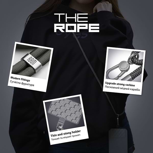 Фото - Ремешок для смартфона Armorstandart Rope Titanium Grey with Clear holder (ARM76099)