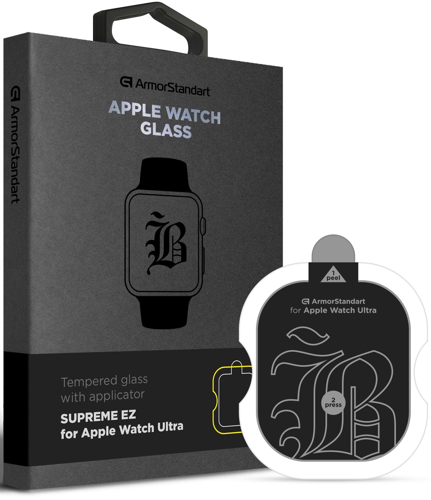 Защитное стекло для смарт-часов Armorstandart Supreme Black Icon for Apple Watch Ultra 49 mm (ARM77073)