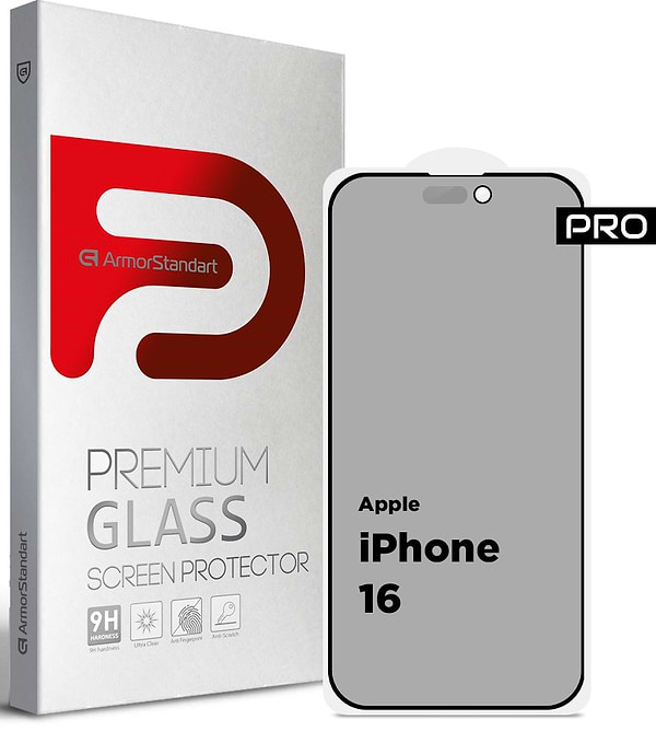 Фото - Захисне скло для смартфону Armorstandart Pro Anti-spy Matte for Apple iPhone 16 Black (ARM79397)
