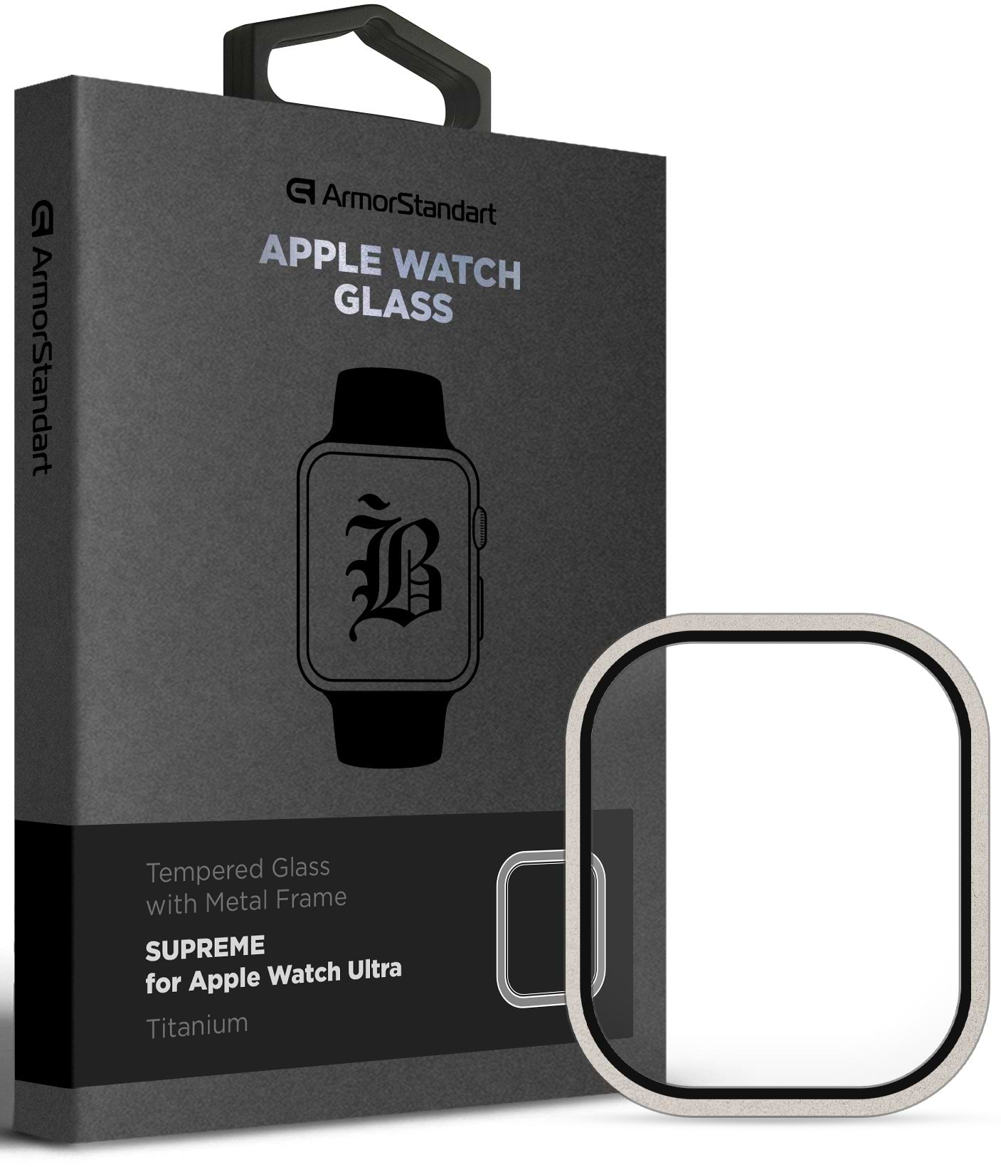 Захисне скло для смарт-годинника Armorstandart Supreme BI Metal Frame for Apple Watch Ultra 49 mm Titanium (ARM78298) - Фото 1