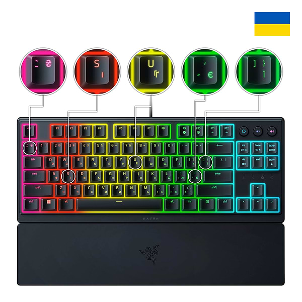 Фото - Клавіатура дротова ігрова Razer Ornata V3 TKL 84key (RZ03-04881800-R371)