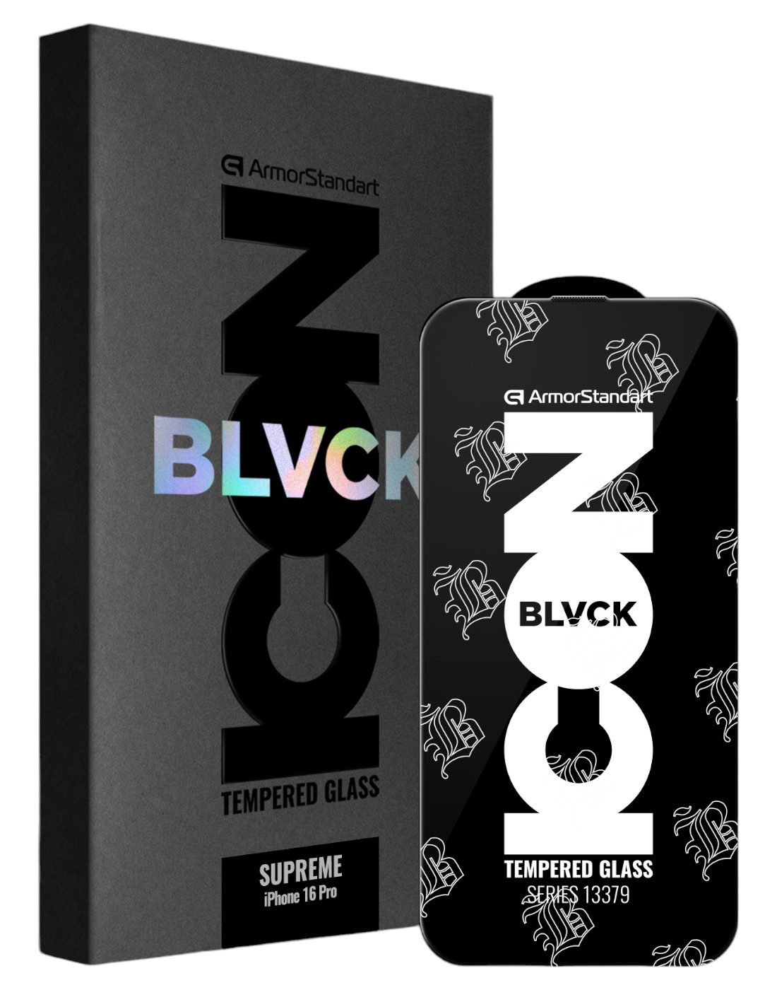 Защитное стекло для смартфона Armorstandart Supreme Black Icon 3D for Apple iPhone 16 Pro Max Black (ARM78038)