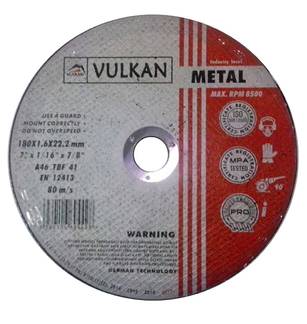 Фото - Круг отрезной по металлу Vulkan 230х2,0х22 (2302022)