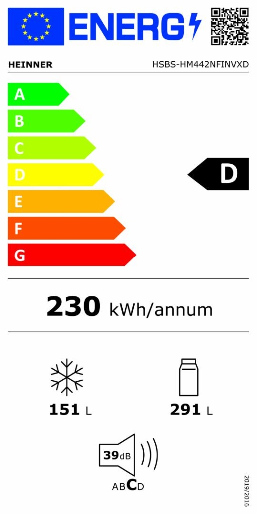 Фото - Холодильник Heinner HSBS-HM442NFINVXD