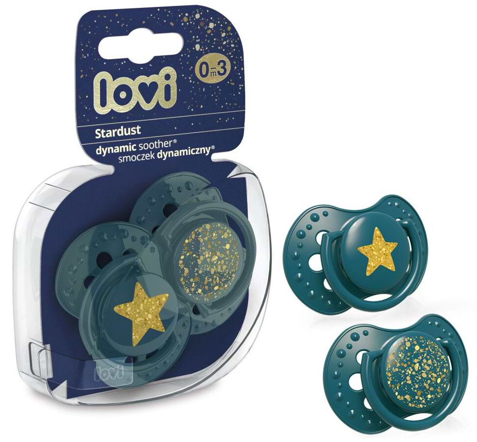 Симетрична пустушка Lovi 0-3 міс 2 шт. Stardust зелена (22/892_green) - Фото 1