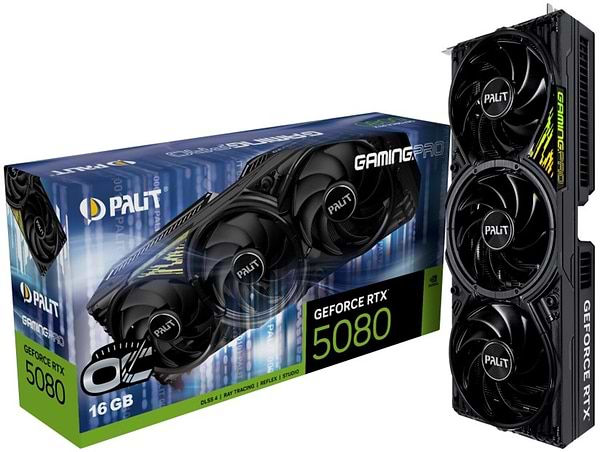 Фото - Видеокарта Palit NVIDIA RTX5080 GAMINGPRO OC 16GB GDDR7 256bit 3-DP HDMI (NE75080S19T2-GB2031A)