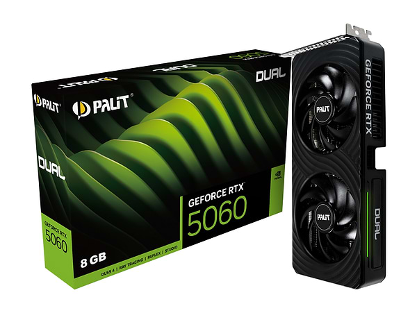 Фото - Відеокарта Palit GF RTX 5060 8GB GDDR7 Dual (NE75060019P1-GB2063D)