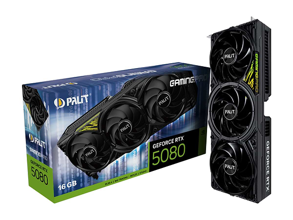 Фото - Видеокарта Palit NVIDIA RTX5080 GAMINGPRO 16GB GDD R7 256bit 3-DP HDMI V1 (NE75080019T2-GB2031Y)