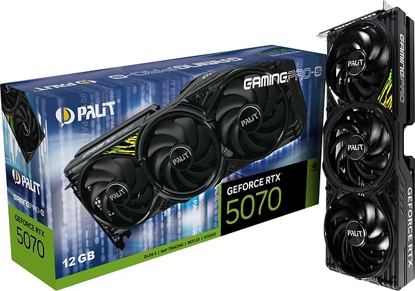Фото - Відеокарта Palit NVIDIA RTX5070 GAMINGPRO-S 12GB G DDR7 192bit 3-DP HDMI (NE75070019K9-GB2050U)