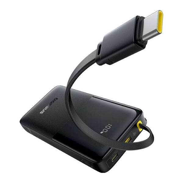 Фото - Батарея мобільна Baseus Bipow 2 Digital Display 10000mAh 20W with Built-in USB-C Black (P10077101113-00)