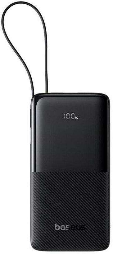 Батарея мобільна Baseus Bipow 2 Digital Display 10000mAh 20W with Built-in USB-C Black (P10077101113-00) - Фото 1