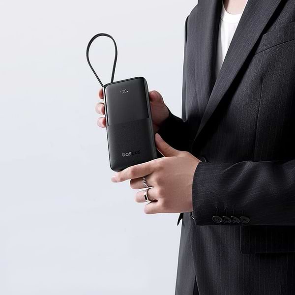 Фото - Батарея мобільна Baseus Bipow 2 Digital Display 10000mAh 20W with Built-in USB-C Black (P10077101113-00)
