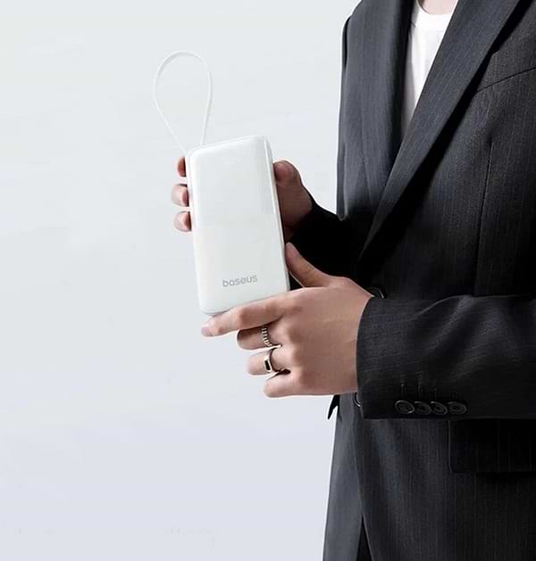 Фото - Батарея мобильная Baseus Bipow 2 Digital Display 10000 PD USB 2x USB-C 20W White (P10077101213-00)