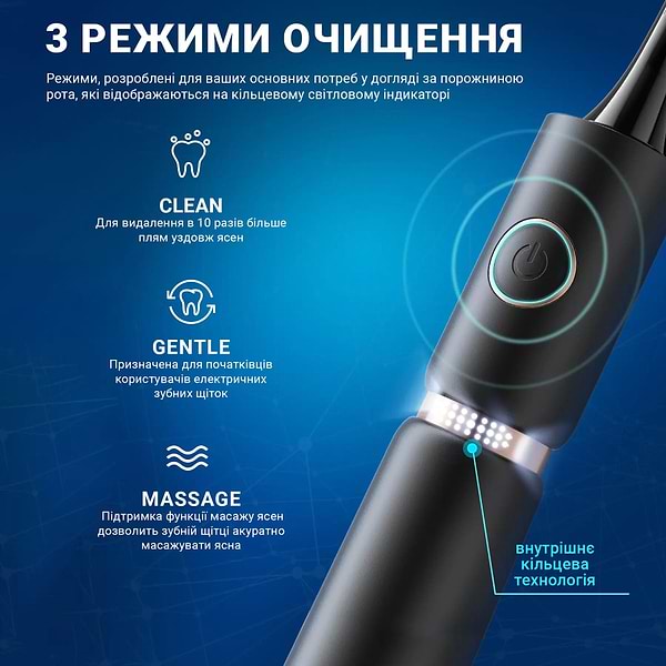 Фото - Зубна щітка електрична Fairywill P11 Black
