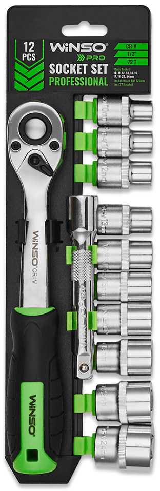 Набір торцевих голівок Winso PRO 1/2 72Т, CR-V, 10-24 мм (902012)