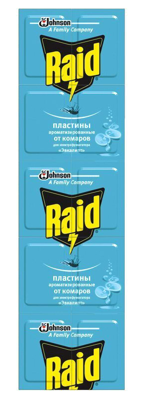 Фото - Пластины для фумигатора Raid Эвкалипт 10шт