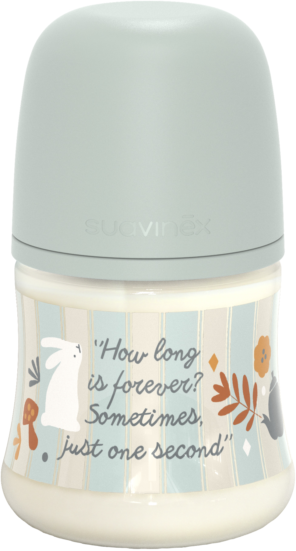 Бутылочка для кормления Suavinex 150 мл, физ. соска медленный поток "Wonderland" светло-зеленая (308745)