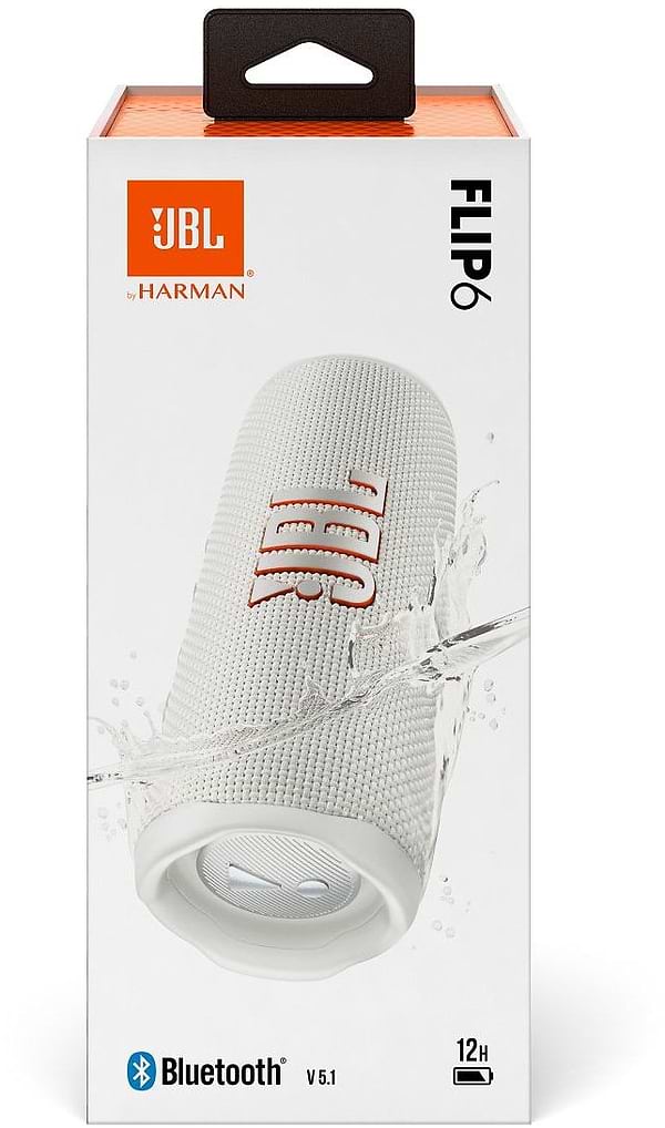 Фото - Портативна акустика JBL Flip 6 White (JBLFLIP6WHT)