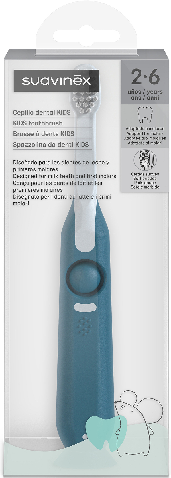 Фото - Зубна щітка мануальна дитяча Suavinex від 2 до 6 років STAGE 2 синя (403015)