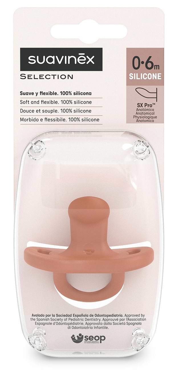 Фото - Анатомическая пустышка Suavinex 0-6 мес. Colour Essence коричневая (308082)