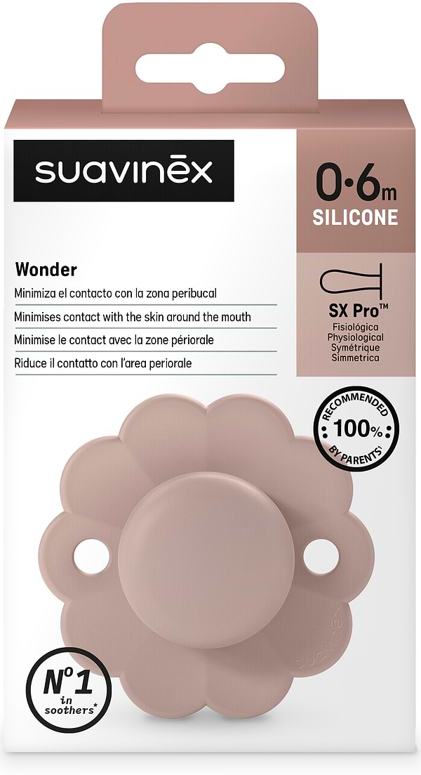 Фото - Симметричная пустышка Suavinex 0-6 мес. Wonder светло-розовая (308377)