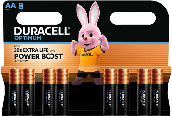 Фото - Батарейка тип AA Duracell LR06 KPD 08*10 OPTIMUM УП. 1X8 ШТ