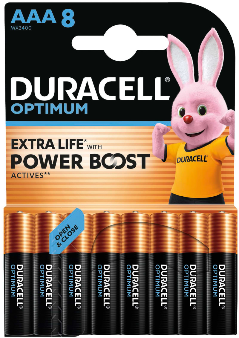 Батарейка тип AAA Duracell LR03 KPD 08*10 OPTIMUM УП. 1X8 ШТ - Фото 1