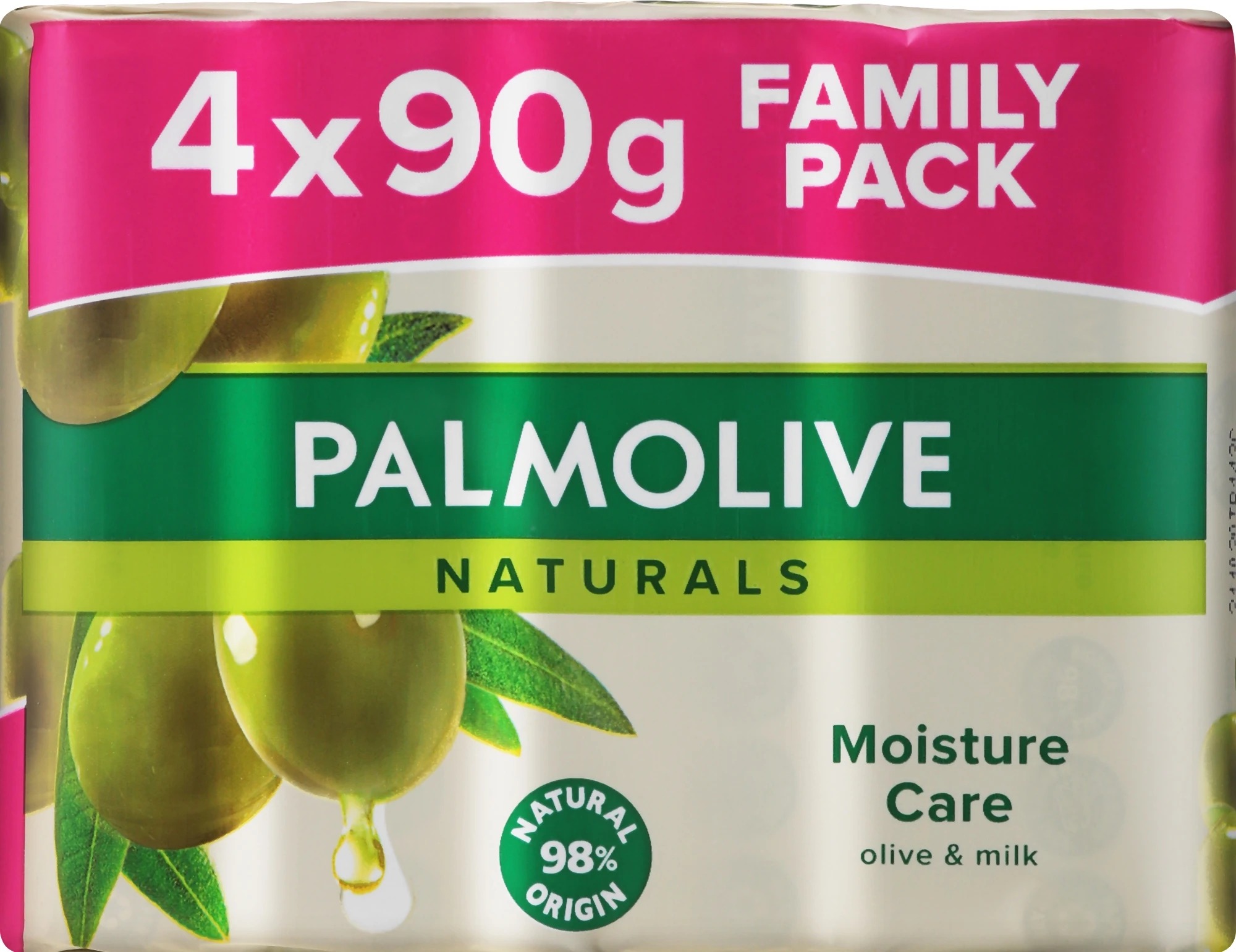 Твердое мыло Palmolive 4x90 г Натурель Оливка та Молочко (8693495034029)