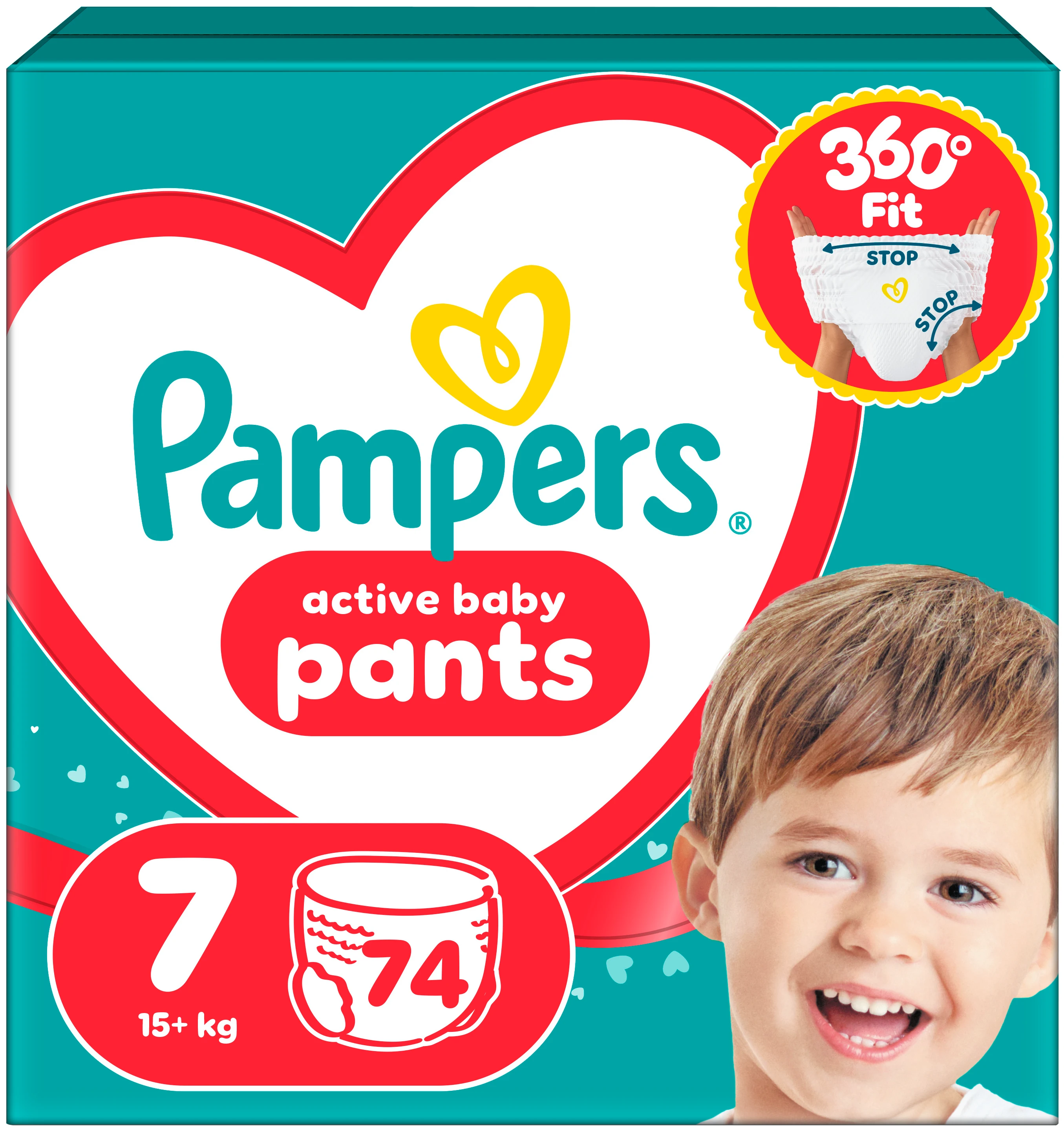 Одноразові підгузки-трусики Pampers Active Baby Розмір 7 (15+ кг), 74 шт. (80751227)