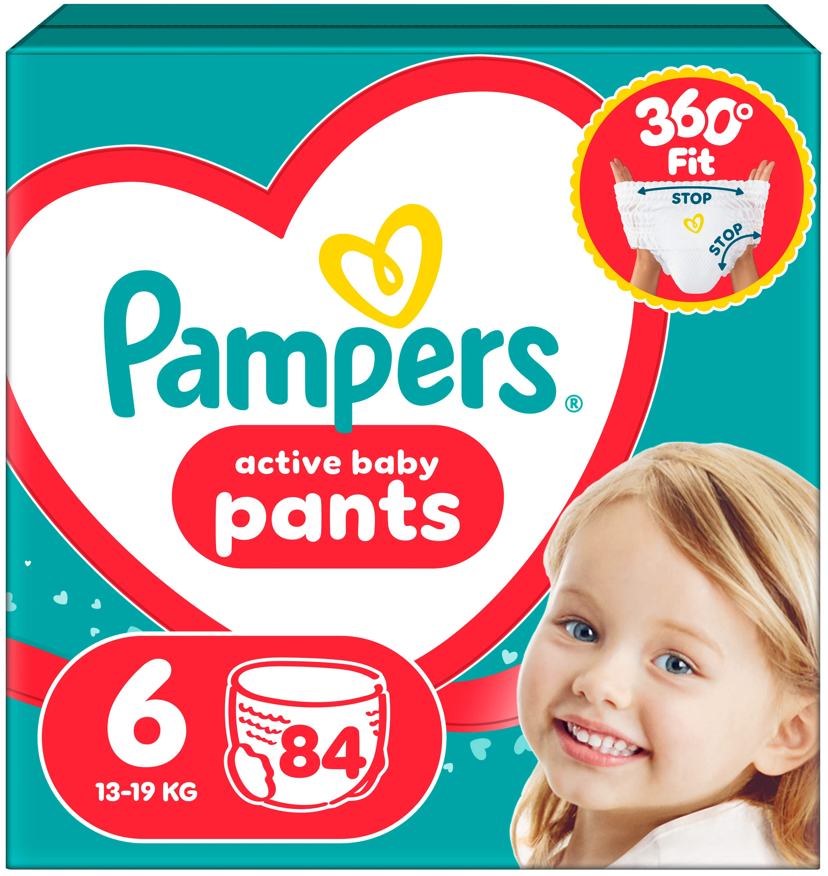 Одноразові підгузки-трусики Pampers Active Baby Розмір 6 (13-19 кг), 84 шт. (80751229)