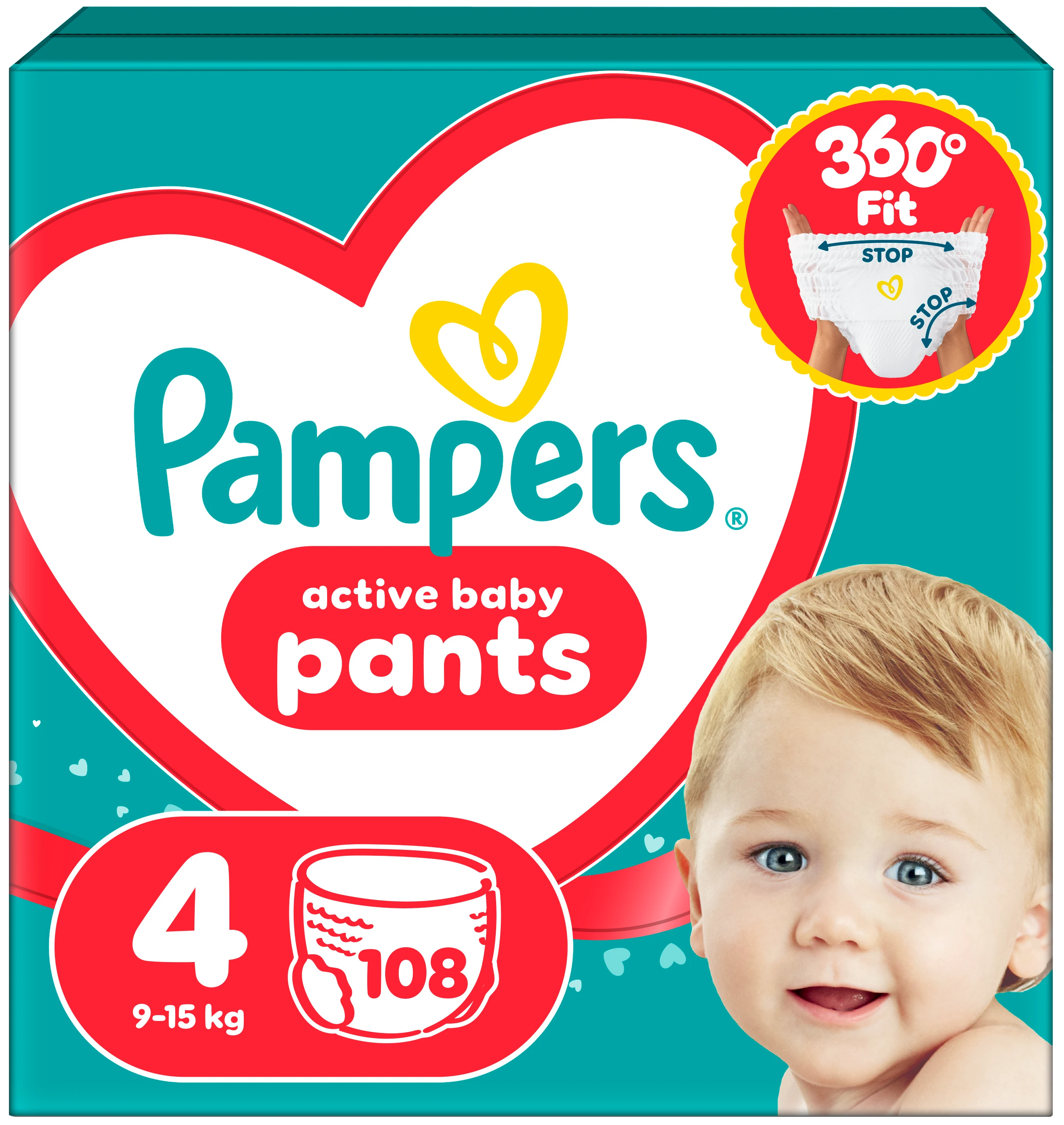 Одноразові підгузки-трусики Pampers Active Baby Розмір 4 (9-15 кг), 108 шт. (80751231)