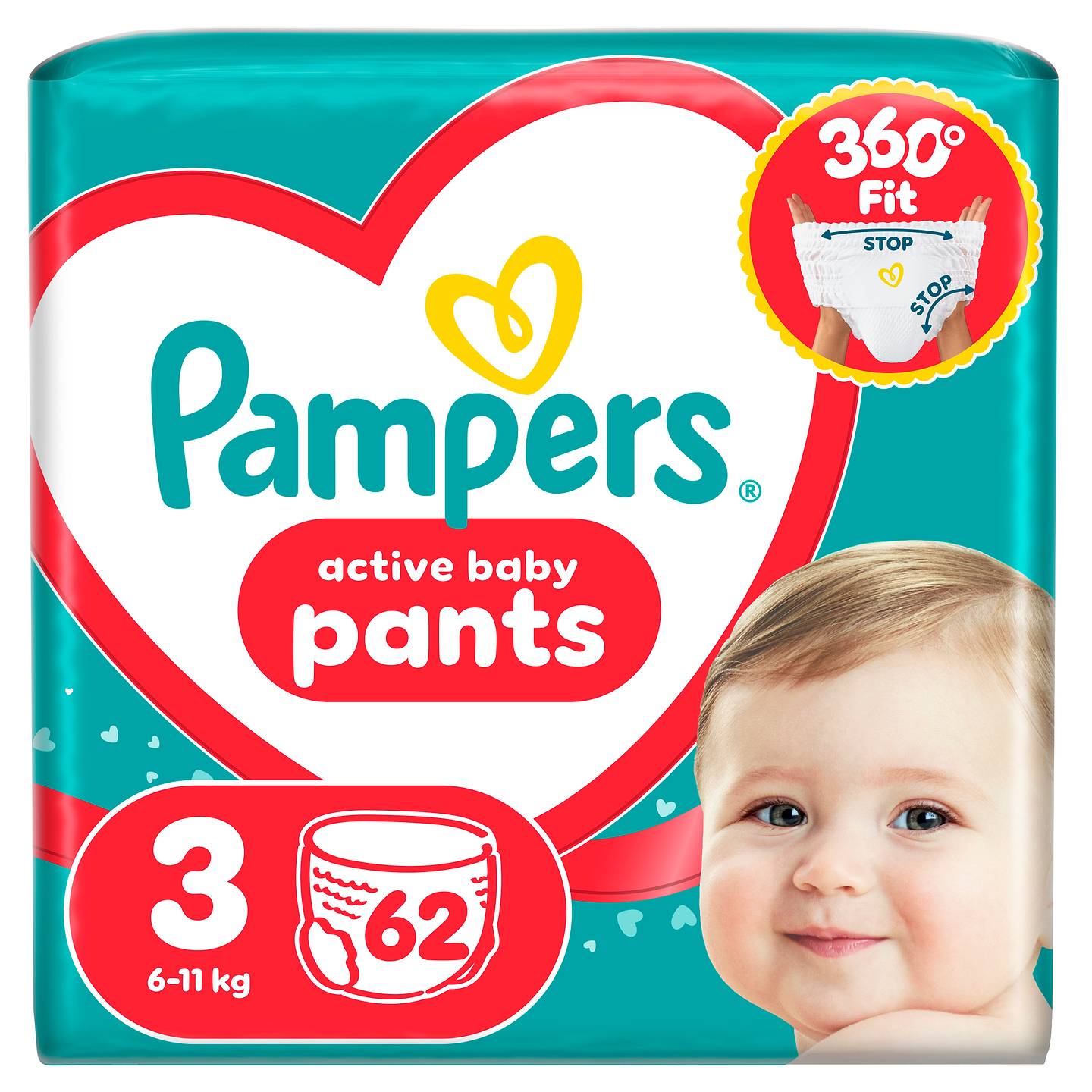 Одноразові підгузки-трусики Pampers Active Baby Pants Розмір 3 (6-11 кг) 62 шт. (80815116)